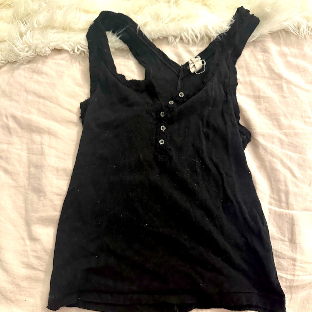 We the free 95% cotton black tank top